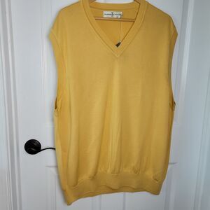 Fairway & Greene Sweater XL Yellow Golf Sweater Vest Pima Cotton Preppy New